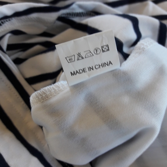 NWOT Navy & White Stripe Dress Sz L - Picture 13 of 16